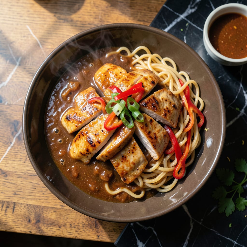 chicken yakisoba sauce recipe example with annotations
