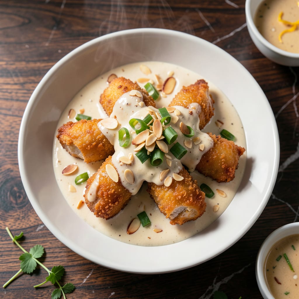 chinese almond chicken white sauce recipe detailed visual guide