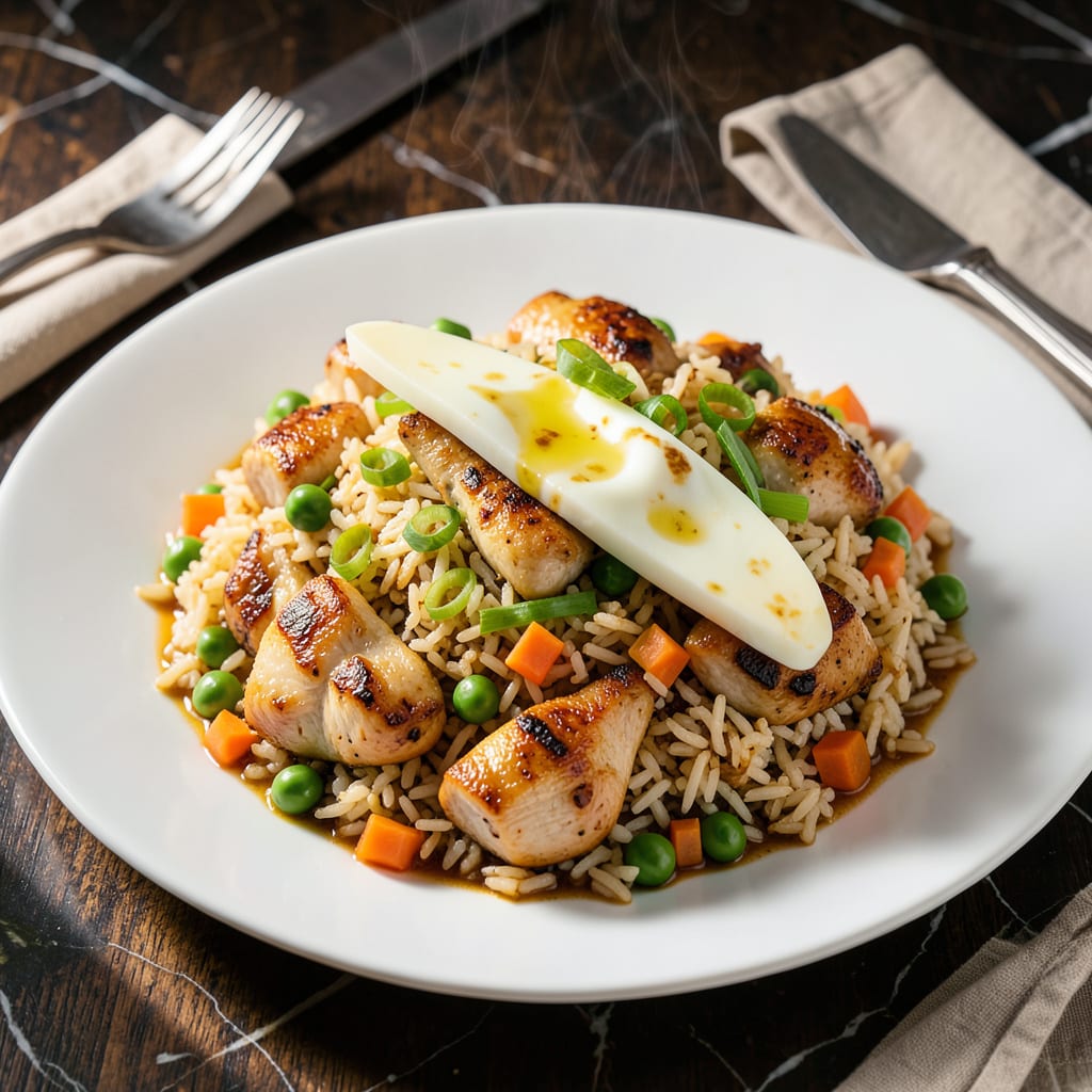 chinese chicken fried rice recipe authentic example with annotations