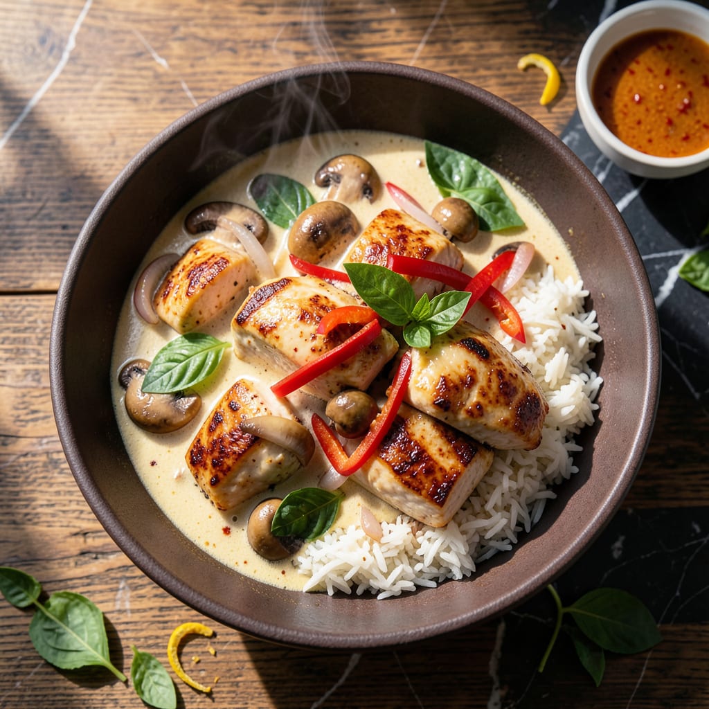 coconut curry chicken crock pot recipe example with annotations