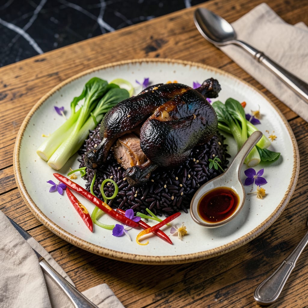 Cooked Black Chicken: Authentic Flavor and Traditional Preparation Methods example with annotations