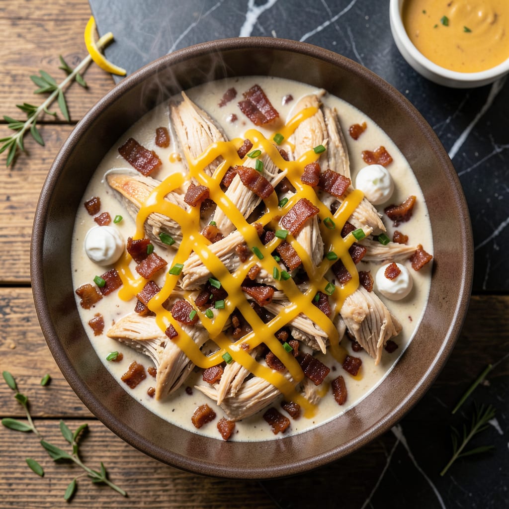 Visual representation of crack chicken chili crock pot recipe