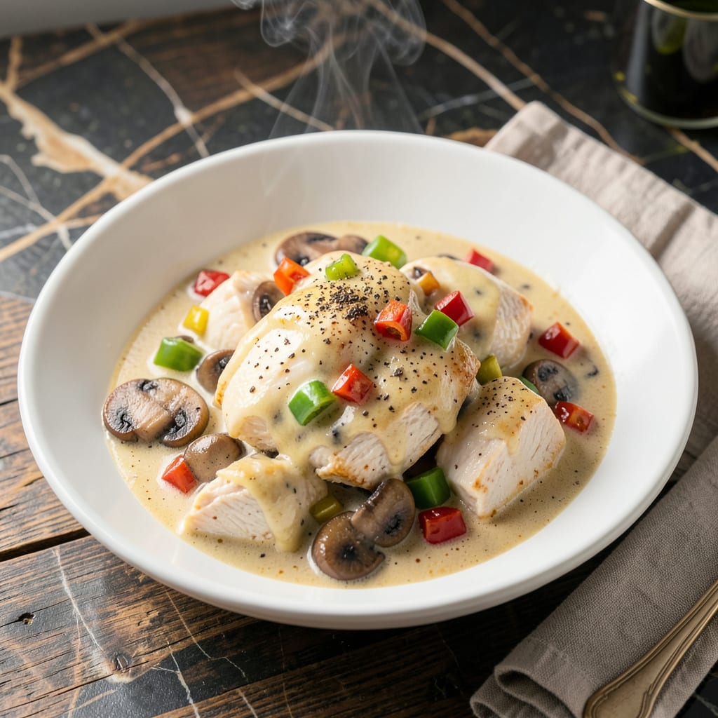 crock pot chicken a la king recipe detailed visual guide