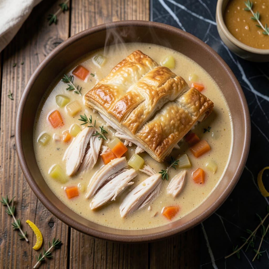 Comprehensive crockpot chicken pot pie soup recipe visual reference