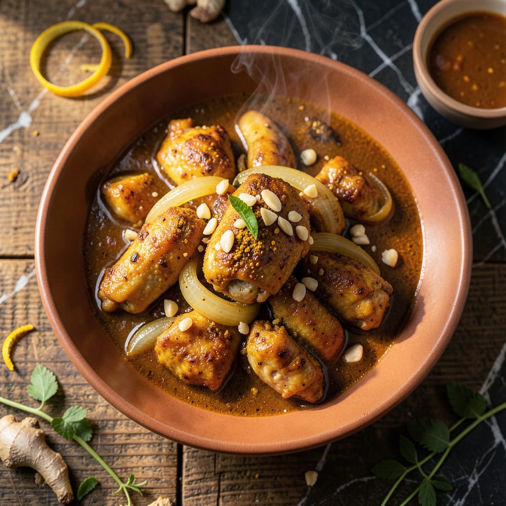 curry chicken pressure cooker recipe example with annotations