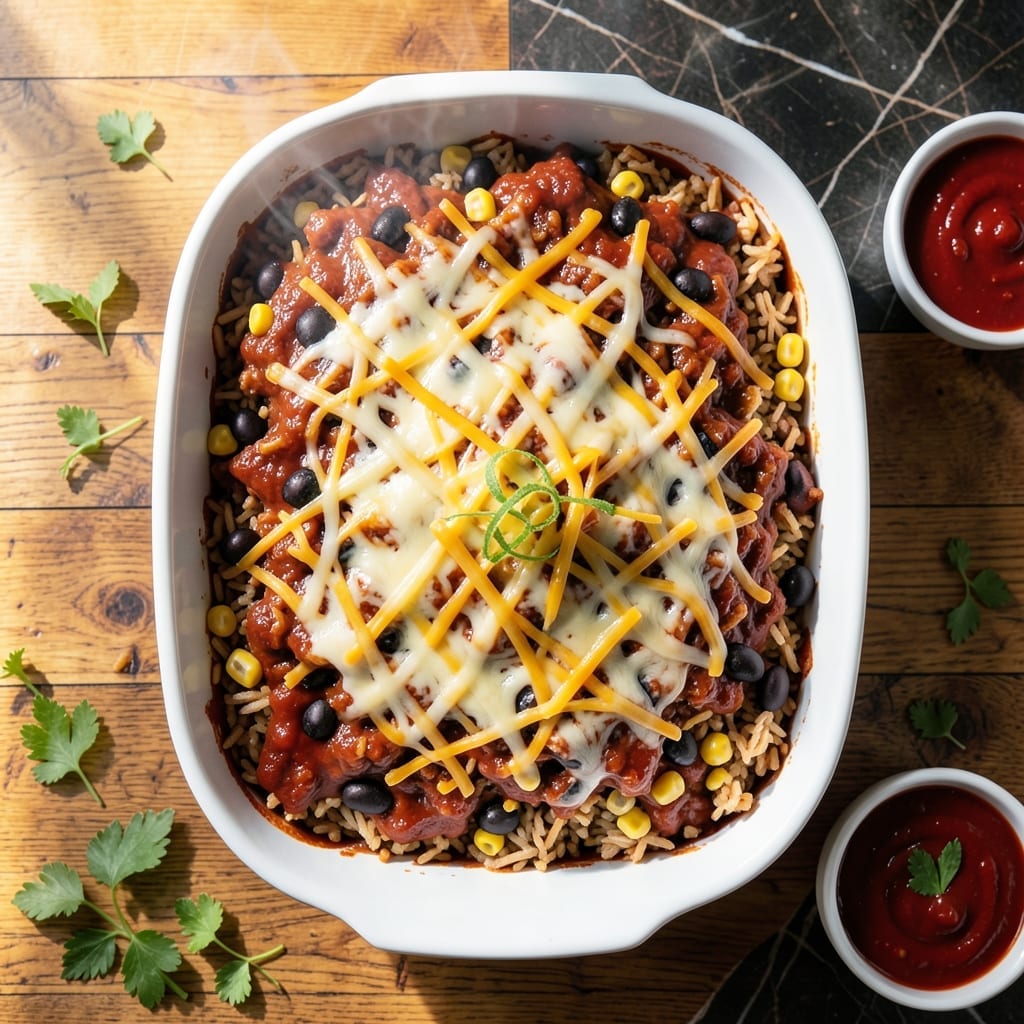 Enchilada Rice Casserole Recipe: Cheesy Layers of Tex-Mex Flavor