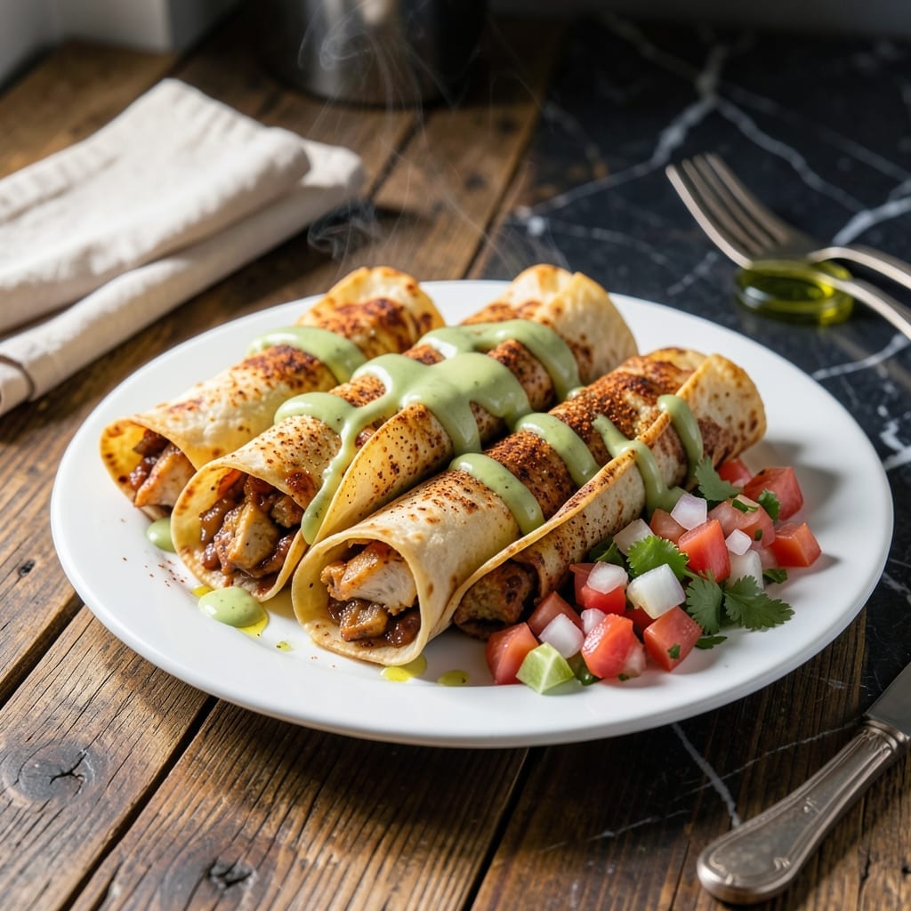 Rolled Chicken Tacos Recipe: Crispy Shells with Spiced Fillings
