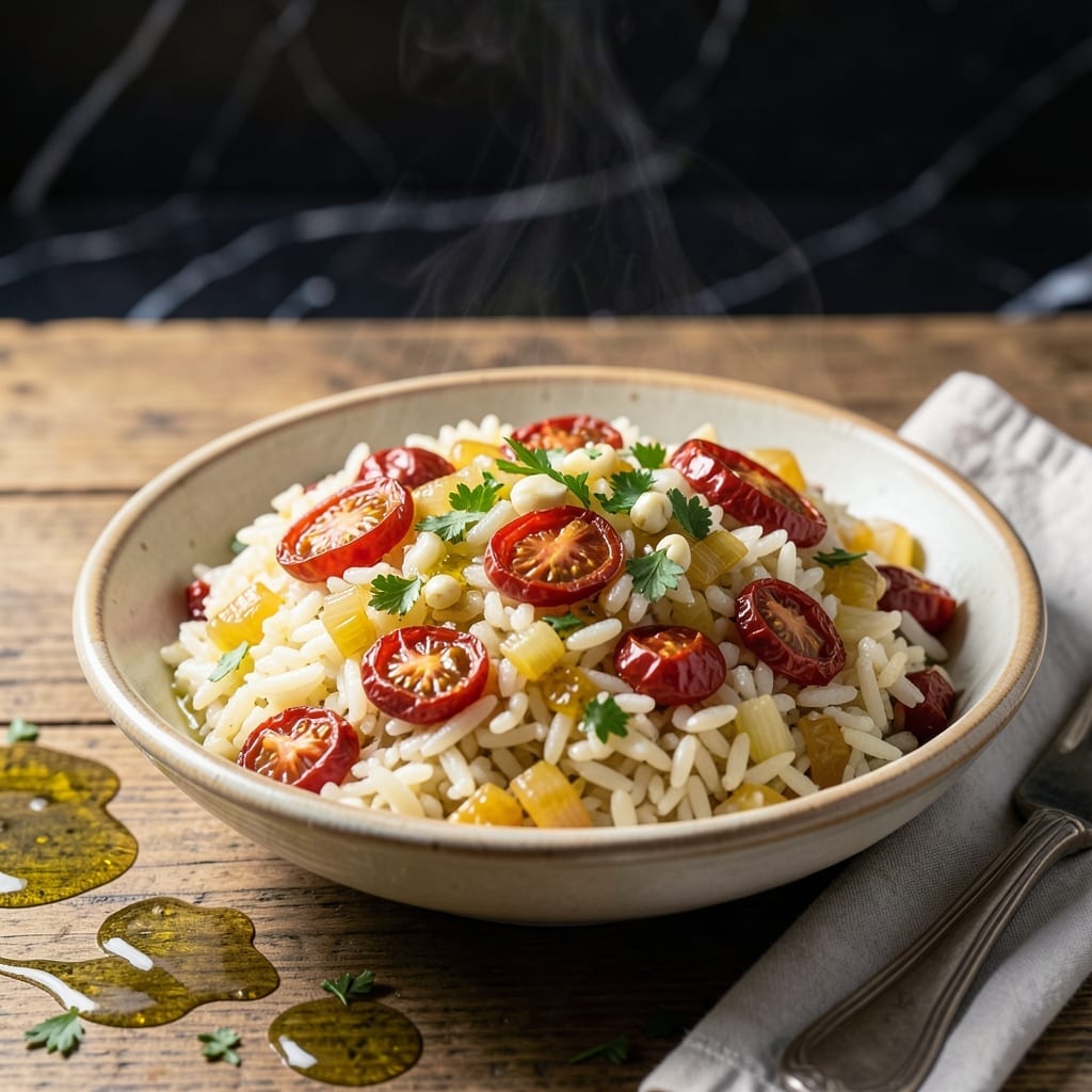 Greek Tomato Rice Recipe: Sun-Dried Flavor in One Pot Greek Tomato Rice Recipe: Sun-Dried Flavor in One Pot