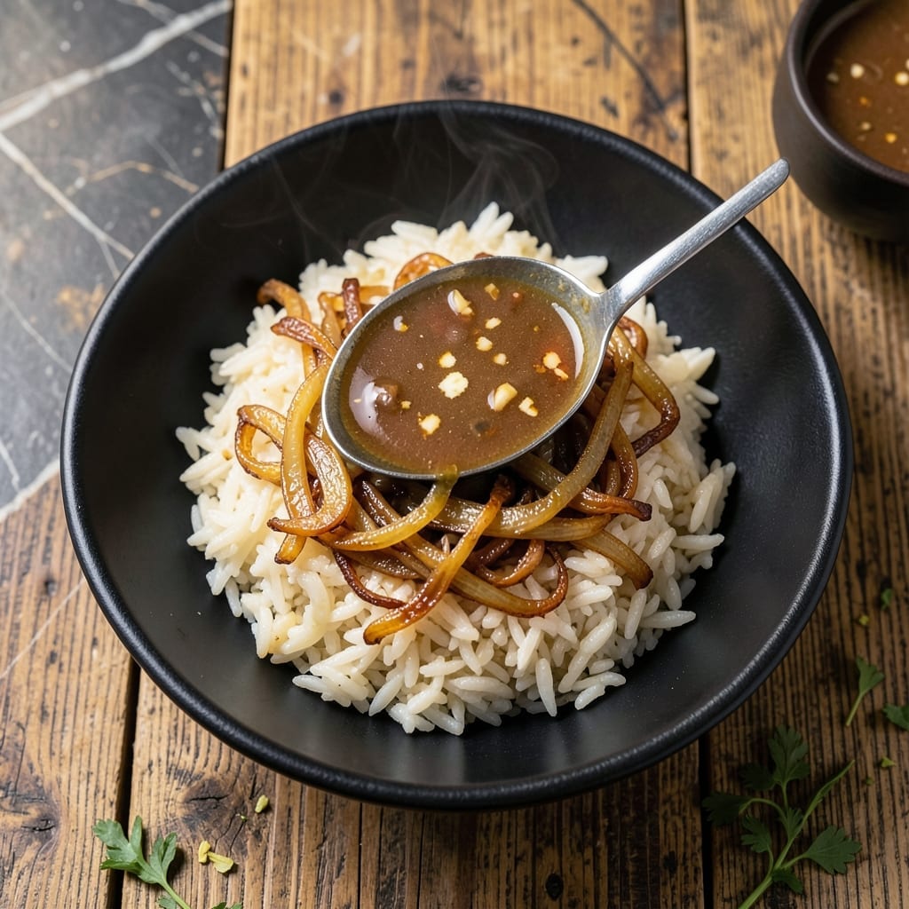 Butter Rice Recipe With French Onion Soup: Caramelized Onion Infusion Butter Rice Recipe With French Onion Soup: Caramelized Onion Infusion