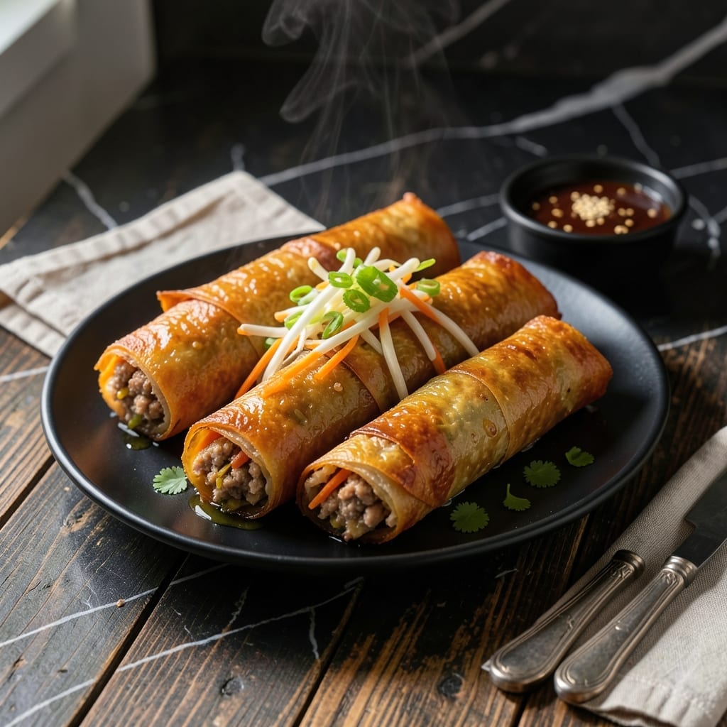 Chicken Egg Roll Recipe Without Cabbage: Crispy Wraps With Carrot and Bean Sprouts