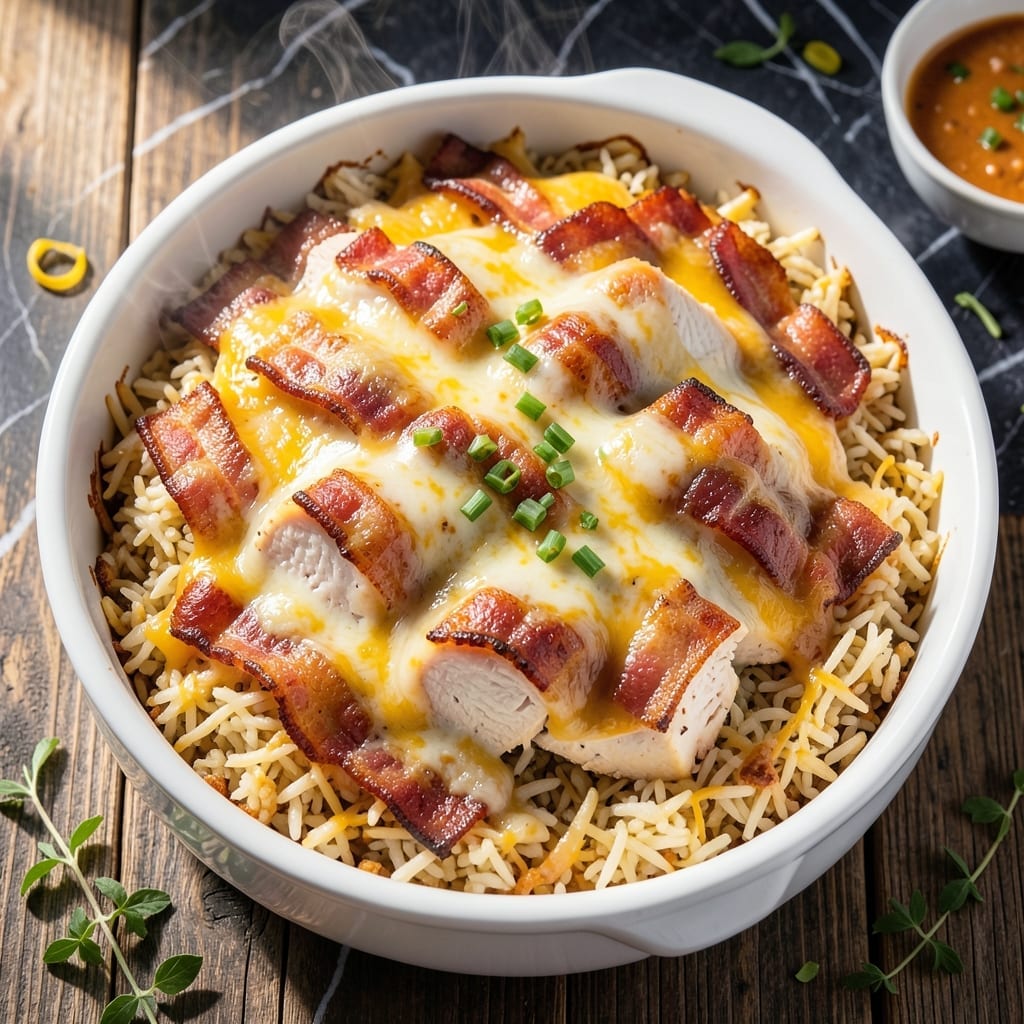 Chicken Bacon Rice Casserole Recipe: Cheesy One-Pan Family Feast Chicken Bacon Rice Casserole Recipe: Cheesy One-Pan Family Feast