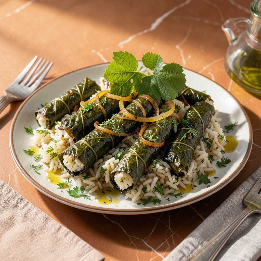 Dolma Rice Recipe: Stuffed Vine Leaves With Herbed Grains
