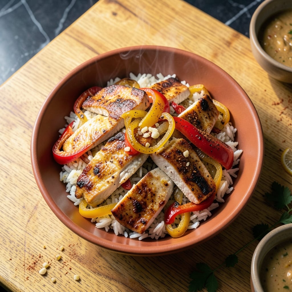 Chicken Fajita Rice Recipe Road: Smoky Skillet Feast with Charred Peppers