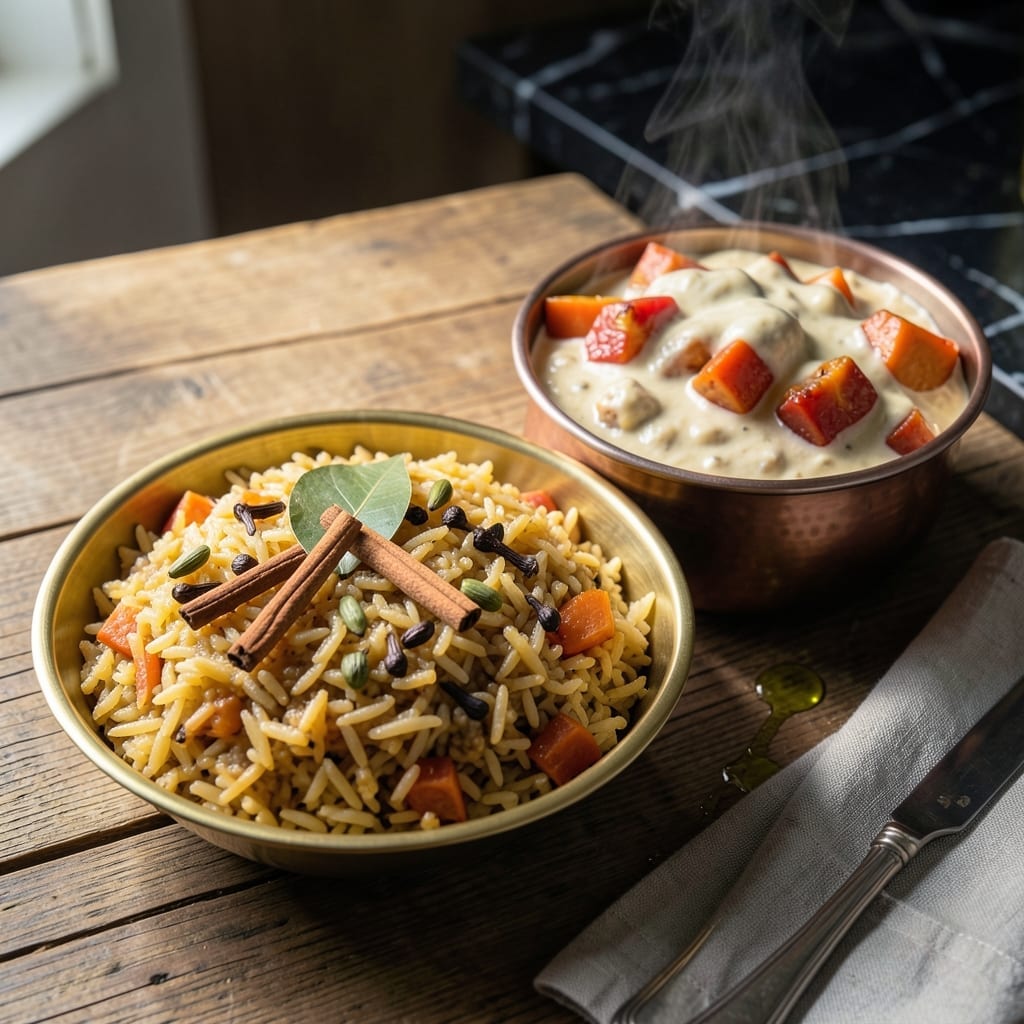 Ghee Rice and Kurma Recipe: Fragrant Spiced Pairing for Special Meals Ghee Rice and Kurma Recipe: Fragrant Spiced Pairing for Special Meals