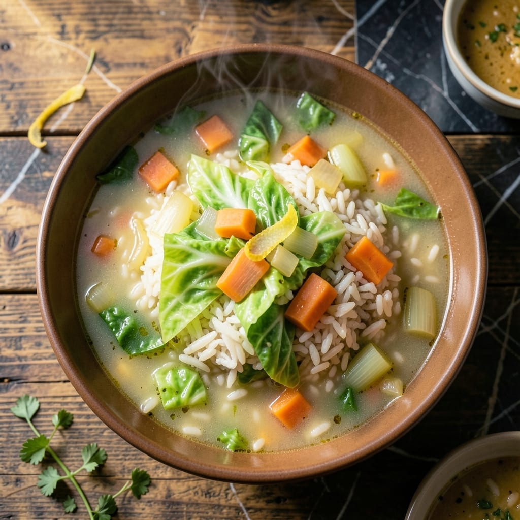 Cabbage Rice Soup Recipe: Rustic Broth With Nutty Grains Cabbage Rice Soup Recipe: Rustic Broth With Nutty Grains