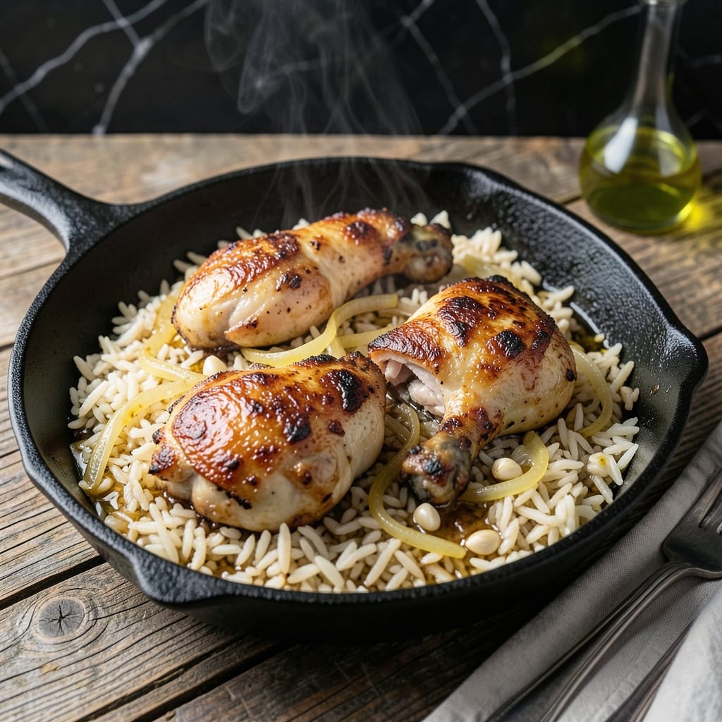 Chicken Thighs and Rice Skillet Recipe: One-Pan Savory Delight