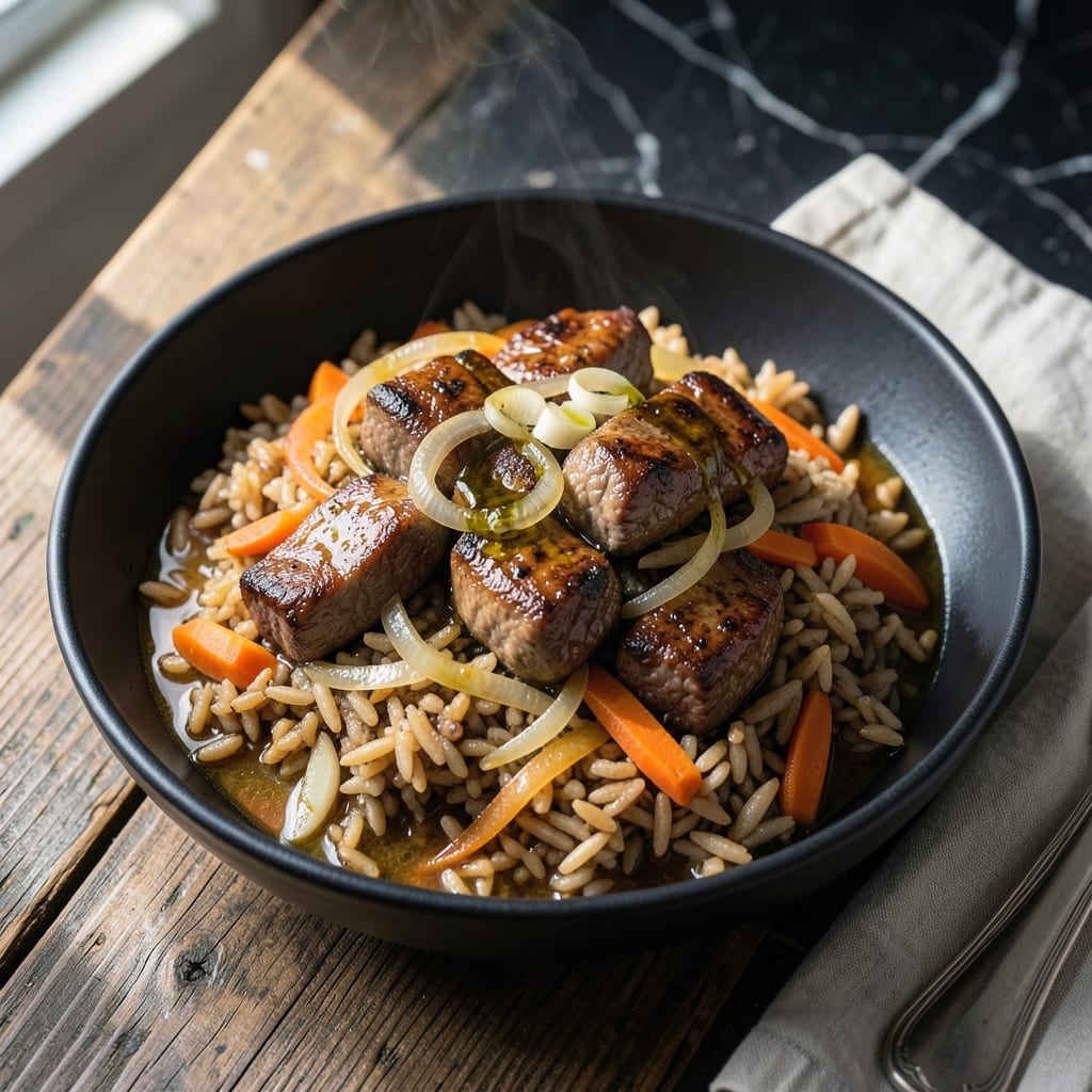 Healthy Beef Tips and Rice Recipe: Lean Protein and Fluffy Grains in One Pot Healthy Beef Tips and Rice Recipe: Lean Protein and Fluffy Grains in One Pot