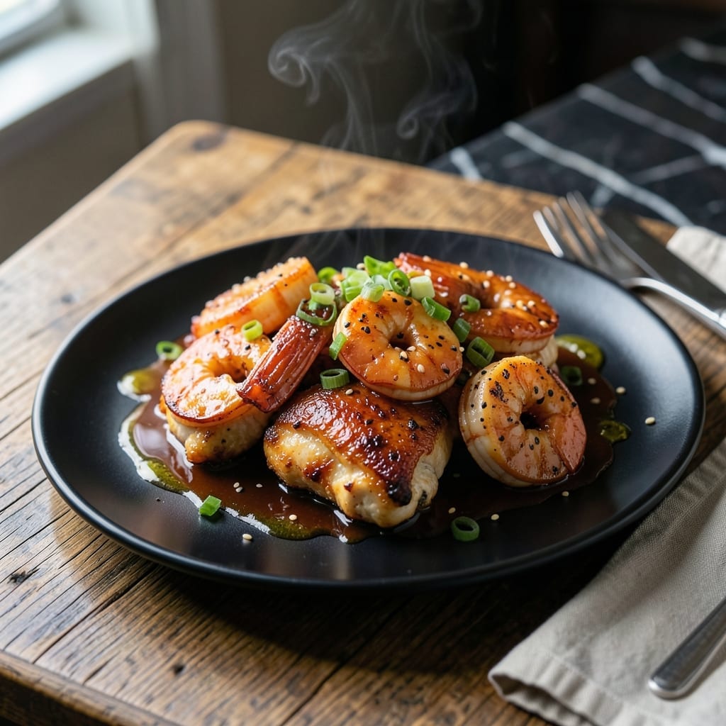 Bourbon Chicken and Shrimp Recipe: Sweet and Spicy Skillet Sensation Bourbon Chicken and Shrimp Recipe: Sweet and Spicy Skillet Sensation