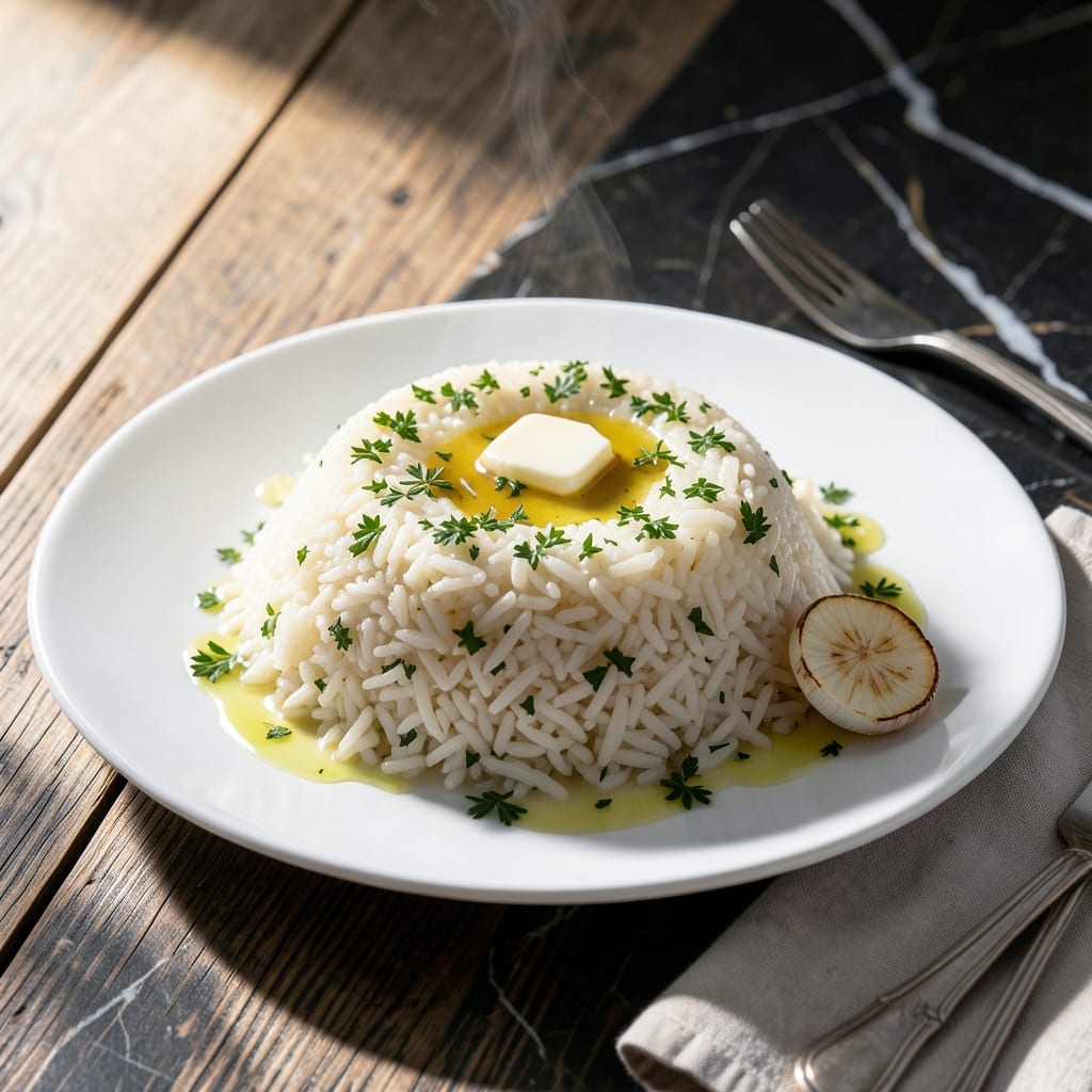 Rice Recipe to Go With Chicken: Fluffy Grains With Herbed Butter Swirl