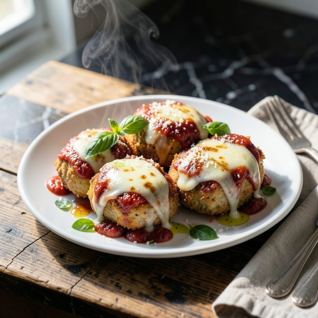 Easy Chicken Parmesan Recipe With Chicken Patties: Baked Crispy Cutlets With Melty Mozzarella