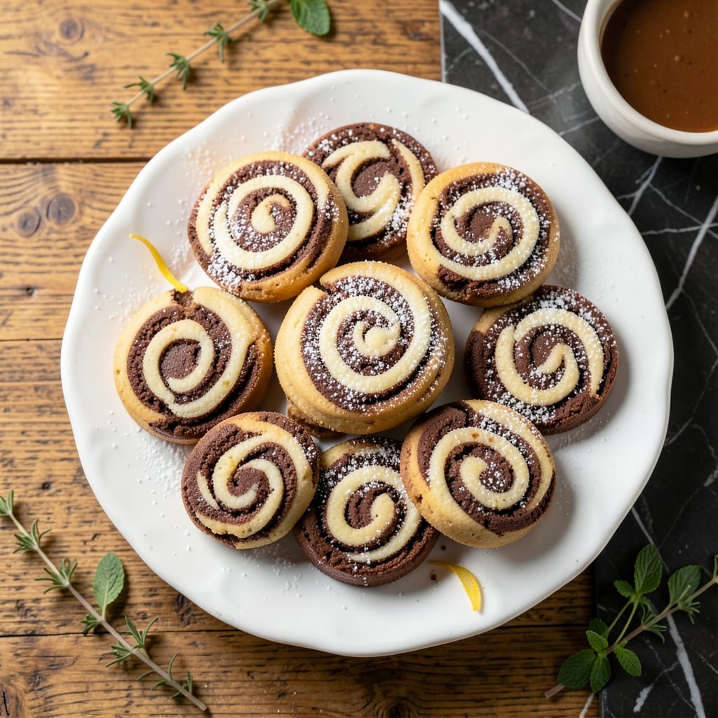 Maurice Lenell's Pinwheel Cookies Recipe: Swirled Vanilla and Chocolate Magic