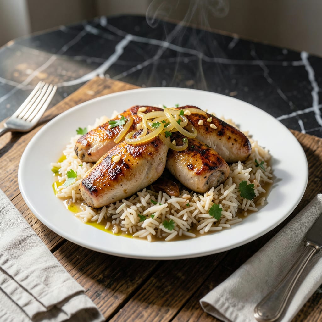 dairy free chicken and rice recipe example with annotations