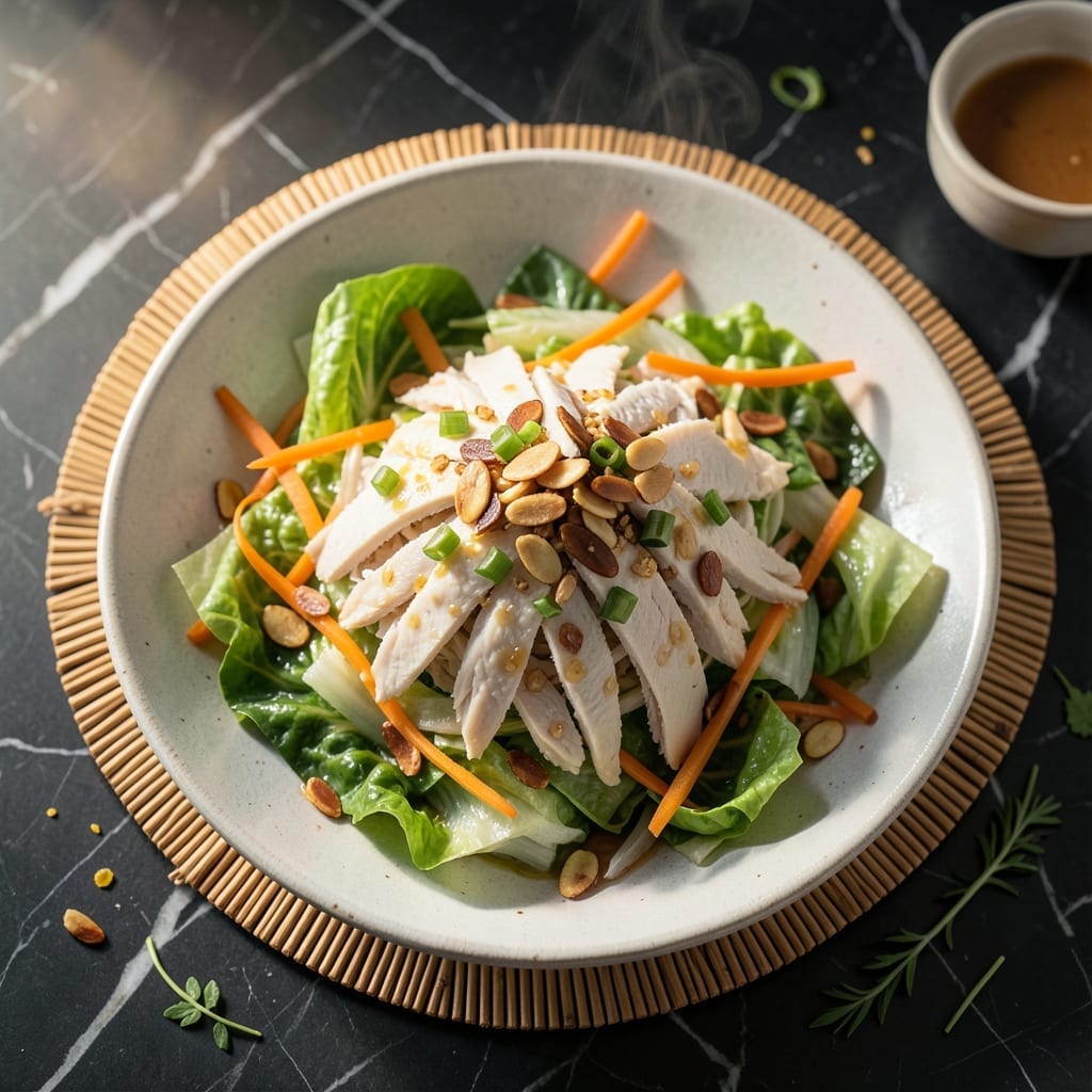Ming's Chinese Chicken Salad Recipe: Crunchy Cabbage and Almond Delight