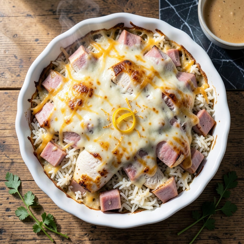 Chicken Ham and Rice Casserole Recipe: Creamy One-Dish Family Dinner