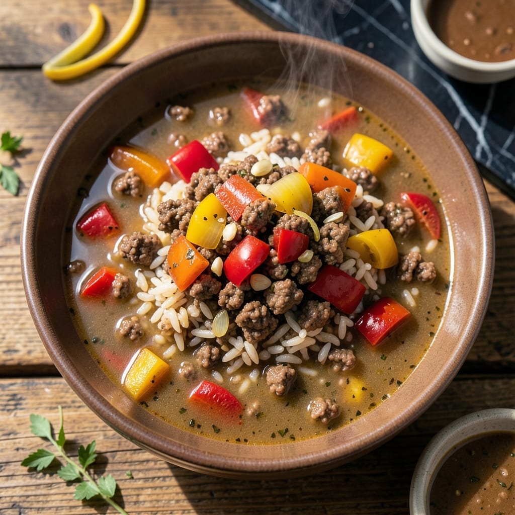 Easy Stuffed Pepper Soup Recipe With Rice and Ground Beef: Deconstructed Comfort in a Bowl