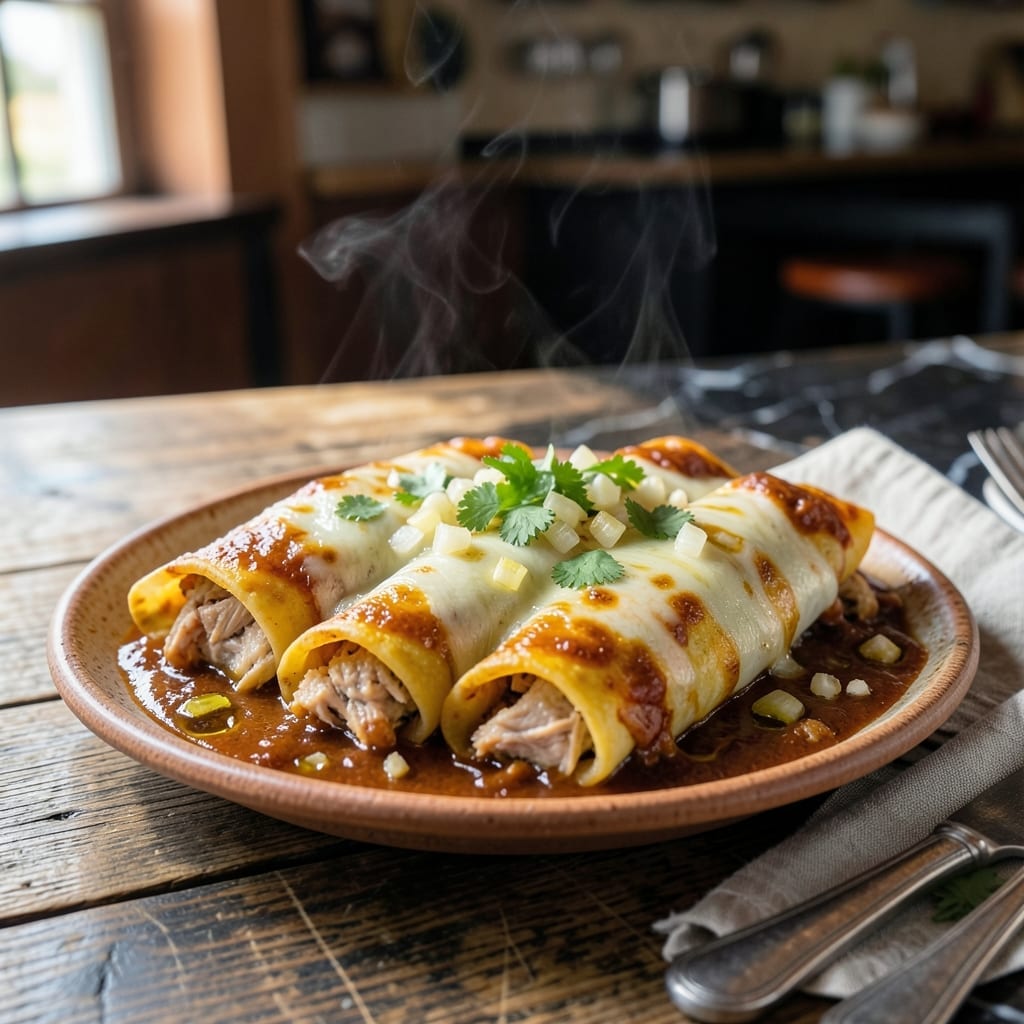 Mexican Chicken Enchiladas Recipe: Smothered in Spiced Red Sauce