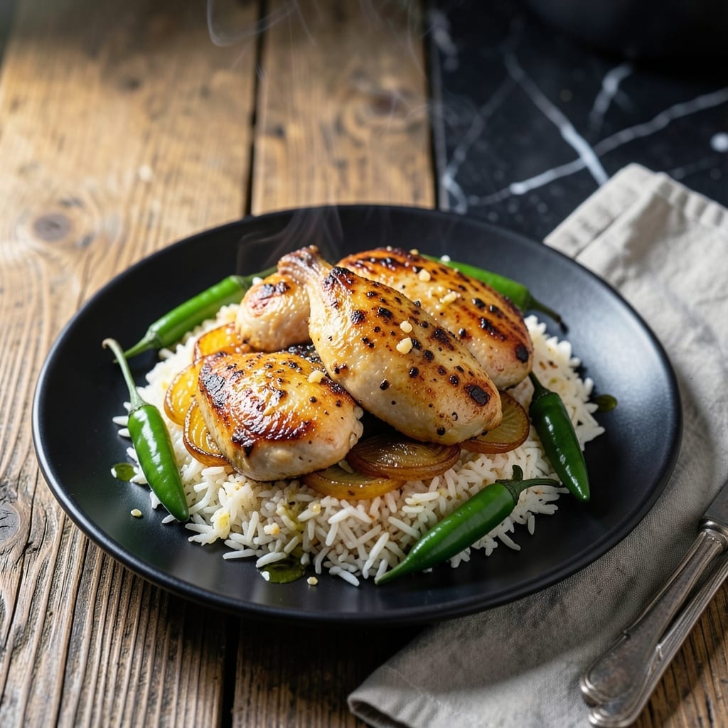 Green Chilli Chicken Rice Recipe: Spicy Aromatic One-Pot Meal