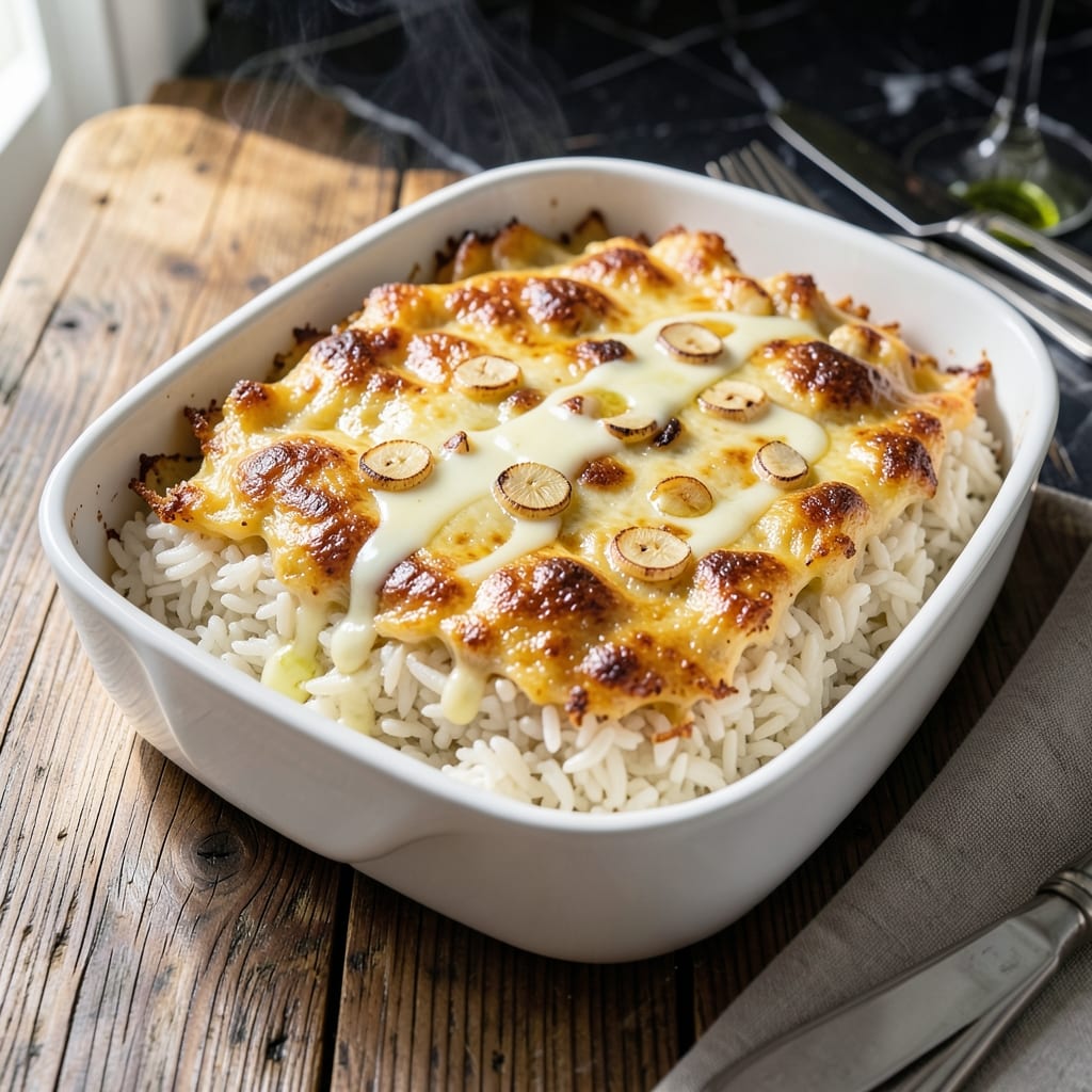 Rice Gratin Recipe: Cheesy Baked Comfort With Golden Crust