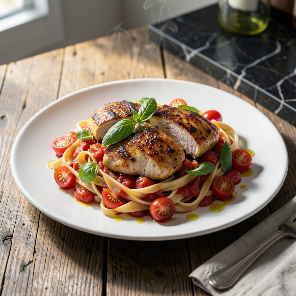 Chicken Tomato Fettuccine Recipe: Rustic Skillet Dinner With Fresh Basil