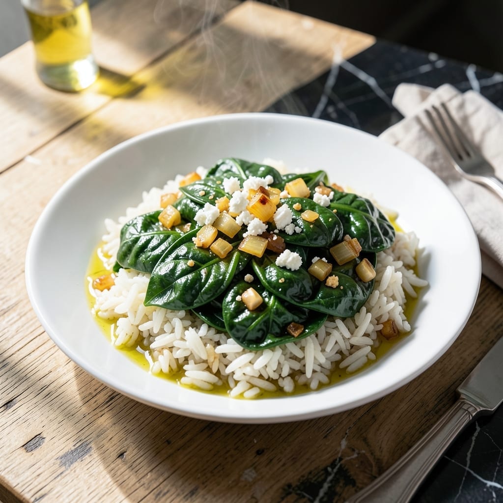 Greek Spinach and Rice Recipe: Lemon-Infused Mediterranean Comfort