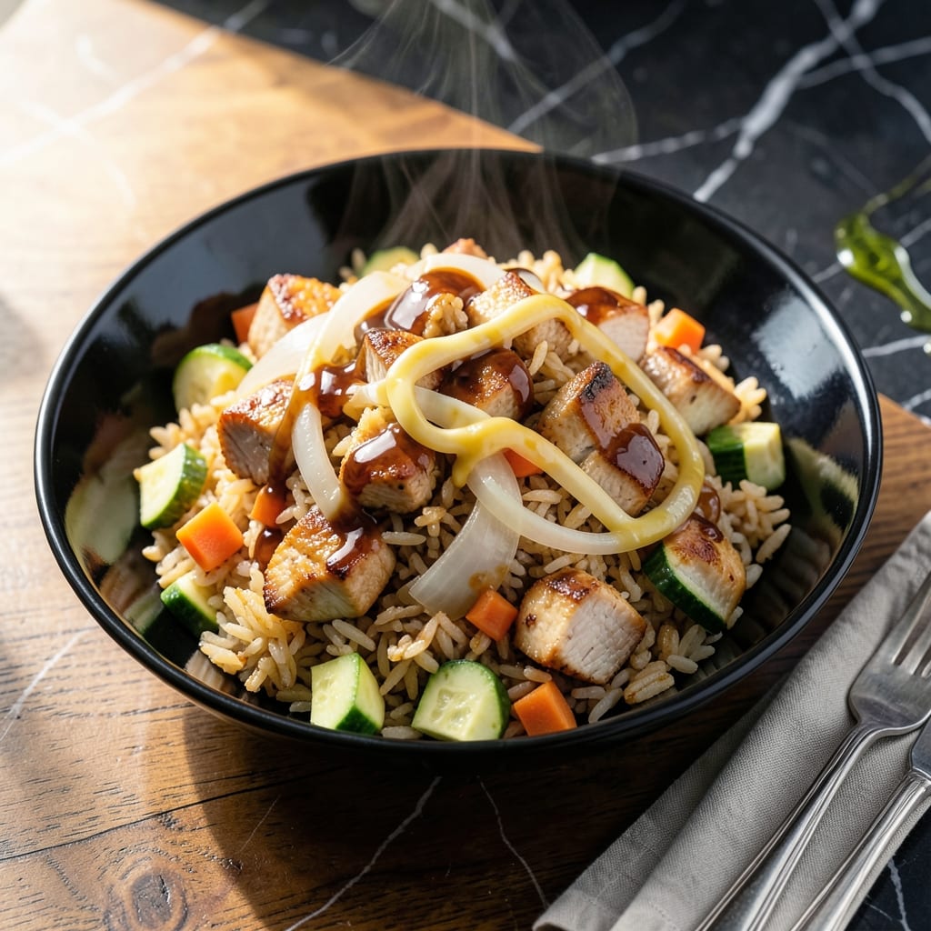 Hibachi Fried Rice Recipe With Teriyaki Sauce: Wok-Charred Savory Bites With Glossy Glaze