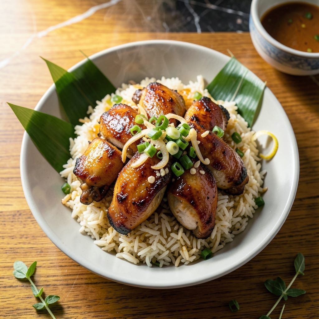 Roasted Chicken Rice Singapore Recipe: Hainanese-Style Fragrant One-Pot Meal