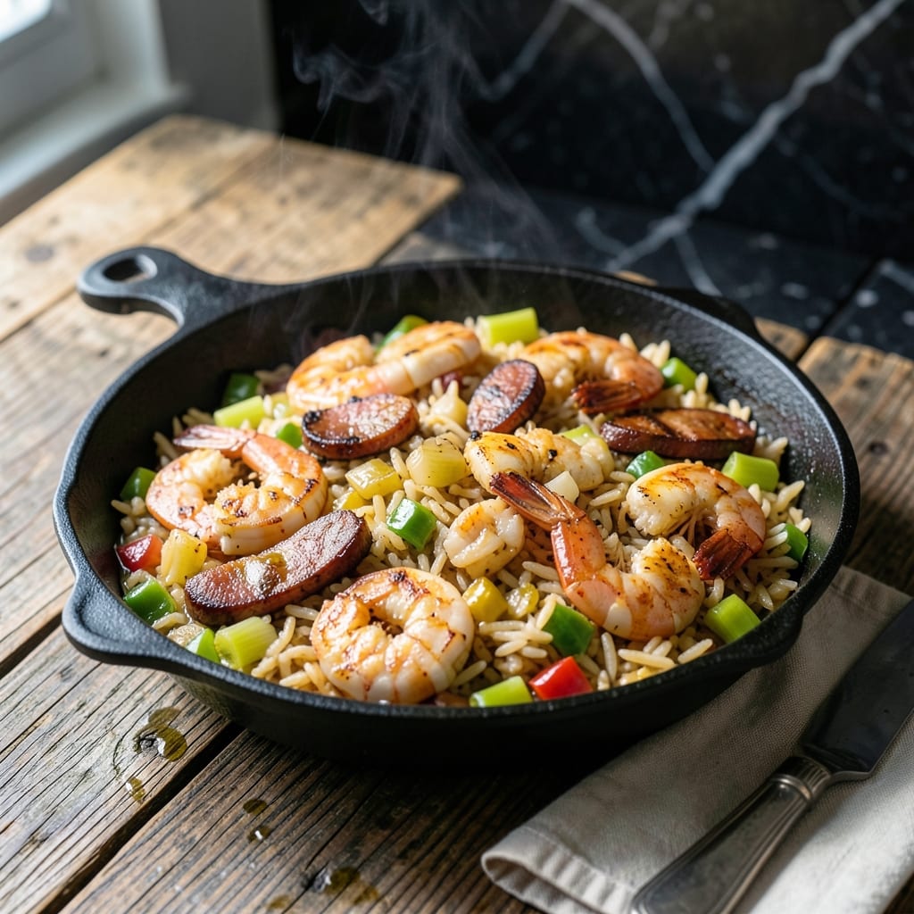 Jambalaya Rice Recipe: Spicy Andouille and Shrimp One-Pot Feast Jambalaya Rice Recipe: Spicy Andouille and Shrimp One-Pot Feast