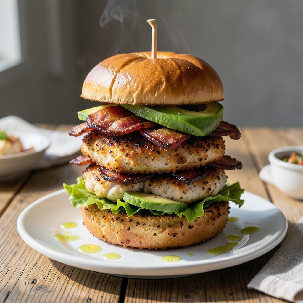 Chicken Clubhouse Sandwich Recipe: Layers of Bacon, Avocado, and Crispy Chicken Chicken Clubhouse Sandwich Recipe: Layers of Bacon, Avocado, and Crispy Chicken