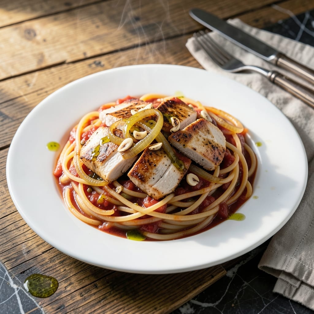 Chicken Spaghetti Recipe No Cheese: Savory Tomato Sauce With Tender Pasta Chicken Spaghetti Recipe No Cheese: Savory Tomato Sauce With Tender Pasta