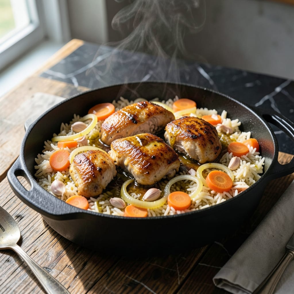 Chicken Rice Dutch Oven Recipe: One-Pot Meal with Golden Crust