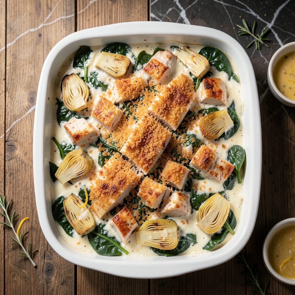Artichoke Chicken Casserole Recipe: Creamy Parmesan Layers of Comfort