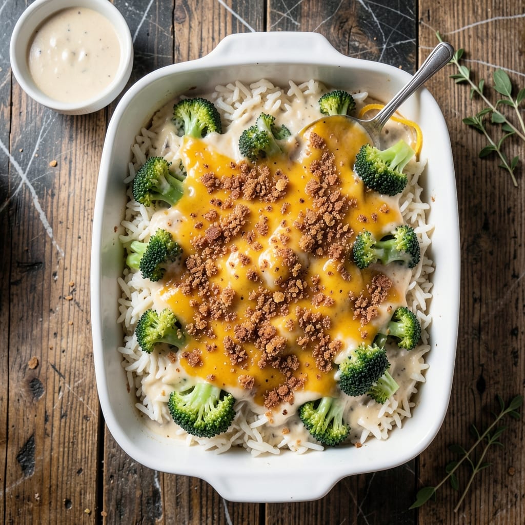 Broccoli and Rice Casserole Recipe Cream of Mushroom Soup: Baked Comfort With Golden Crust