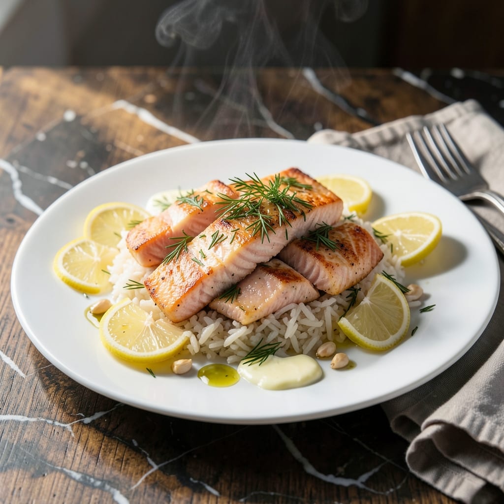 Flaked Salmon and Rice Recipe: Tender Fish With Buttery Grains