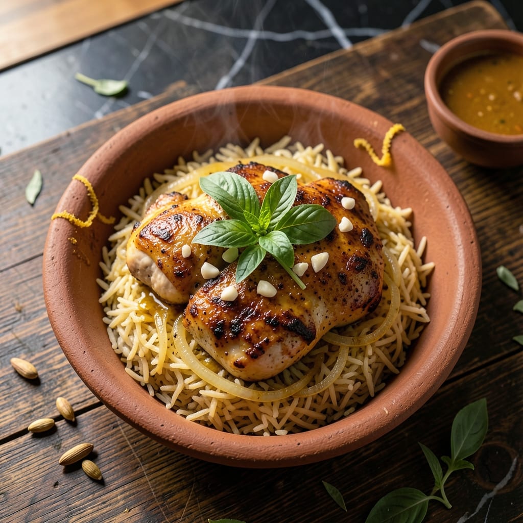 Chicken Rice Recipe Indian Style: Fragrant Basil and Cardamom Pilaf