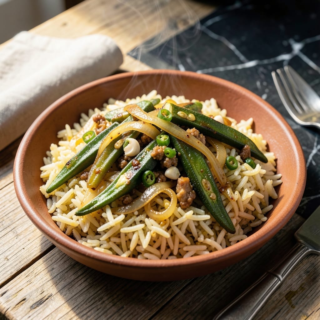 Bhindi Rice Recipe: Spiced Okra and Basmati Delight