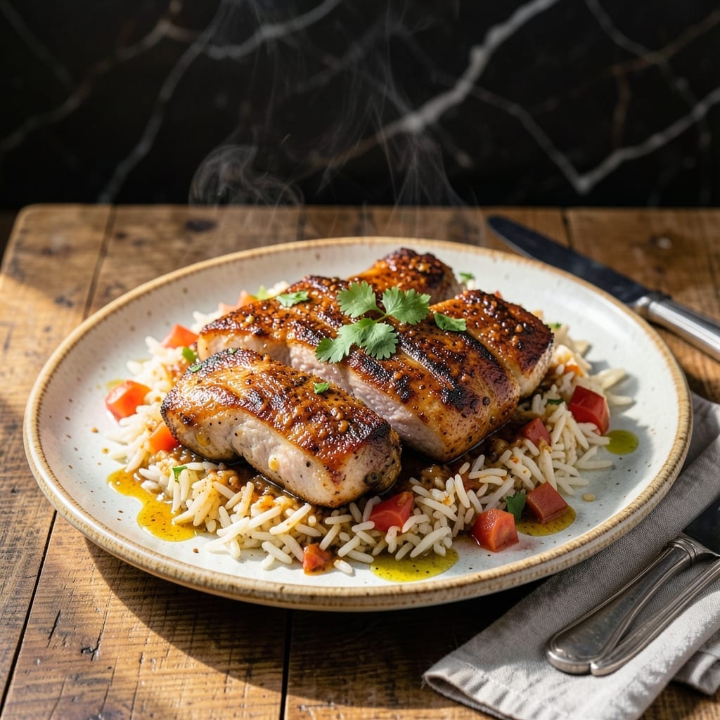 Puerto Rican Pork Chops and Rice Recipe: Island Flavors in One Pan Puerto Rican Pork Chops and Rice Recipe: Island Flavors in One Pan