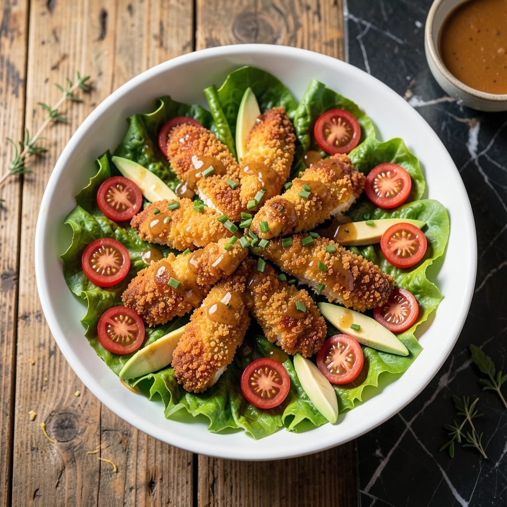 Chicken Strip Salad Recipe: Crispy Tenders Over Fresh Greens