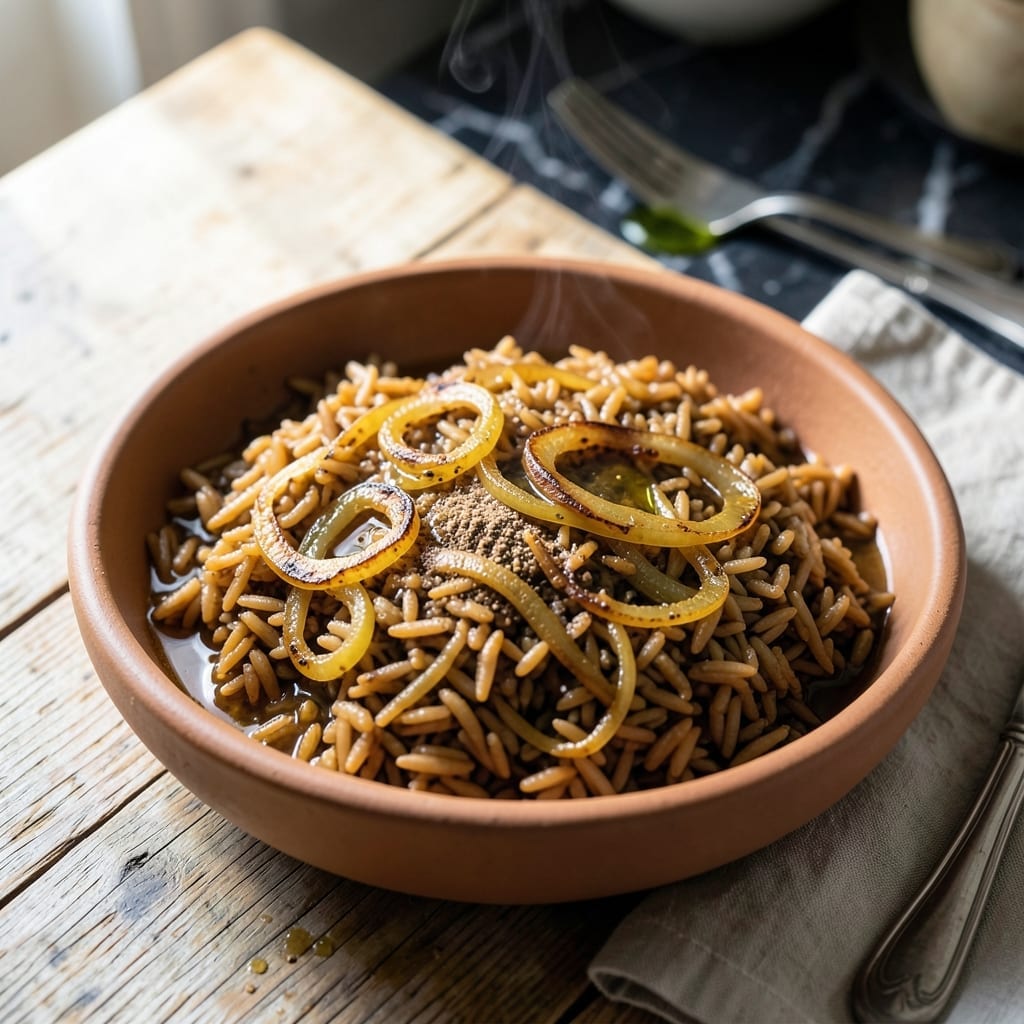Afghan Brown Rice Recipe: Nutty Basmati With Caramelized Onions