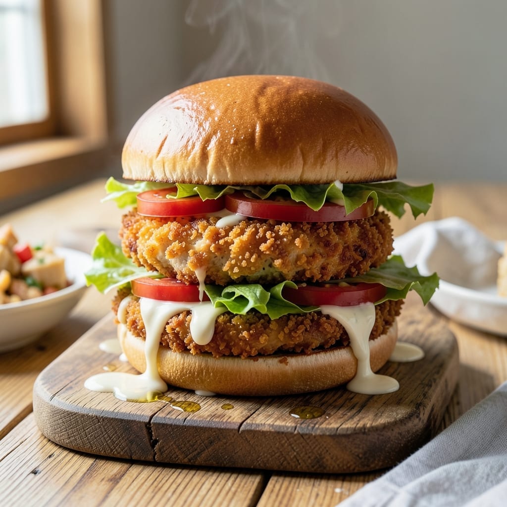 Crunchy Chicken Burger Recipe: Golden Crust With Juicy Bite Crunchy Chicken Burger Recipe: Golden Crust With Juicy Bite