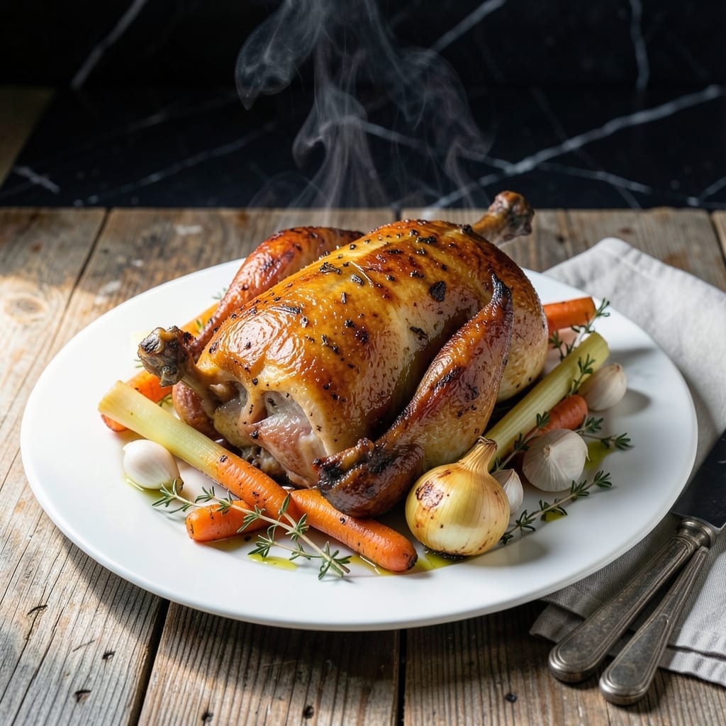 Boiled Roast Chicken Recipe: Tender Meat With Rich Broth